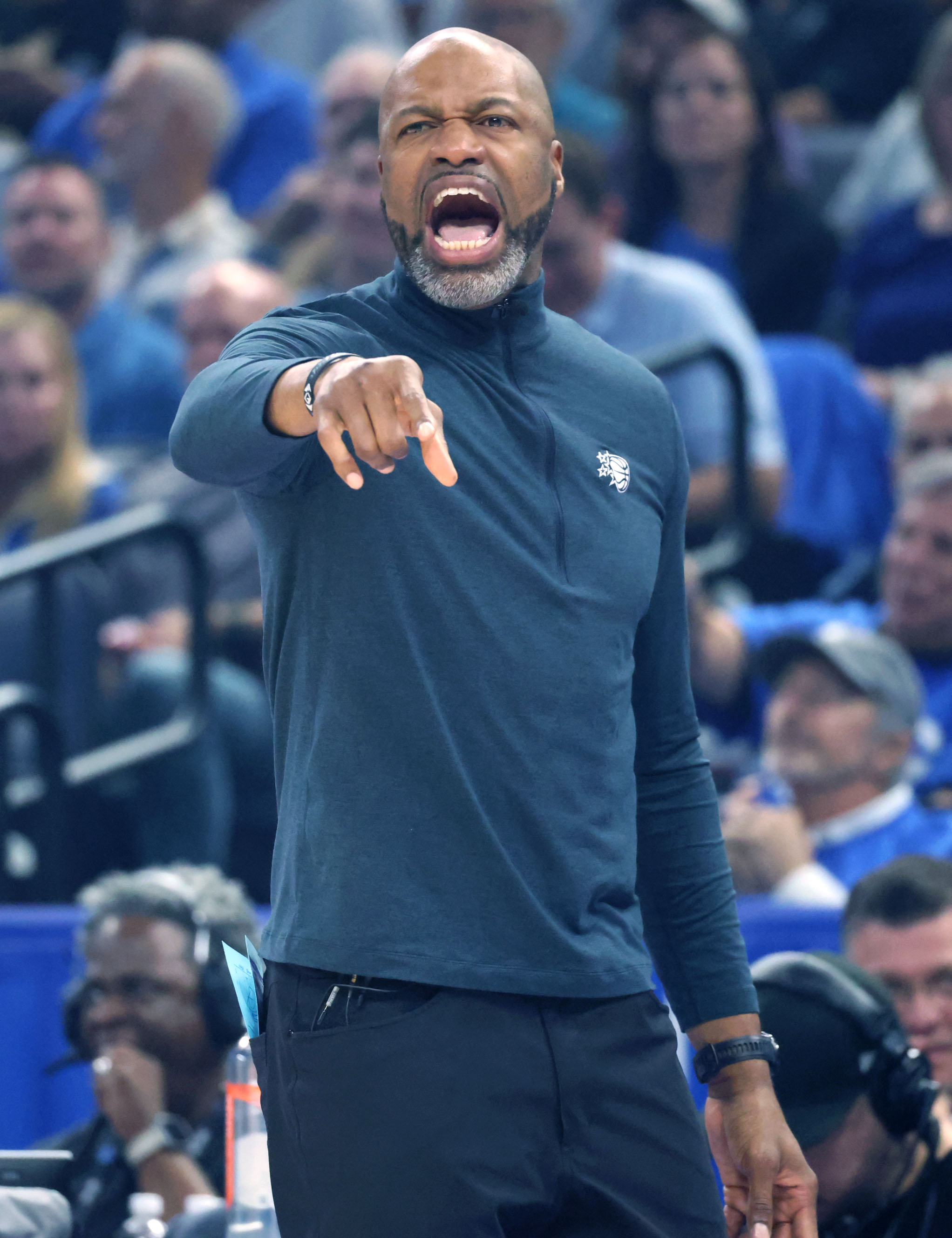 Orlando coach Jamahl Mosley yells during the Charlotte Hornets at...