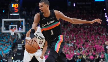 Wembanyama revels in safety of Hall of Famers, fans in playoff debut as Spurs top Blazers – Baltimore Sun