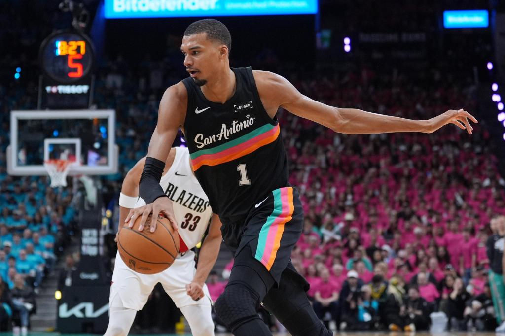 Wembanyama revels in safety of Hall of Famers, fans in playoff debut as Spurs top Blazers – Baltimore Sun