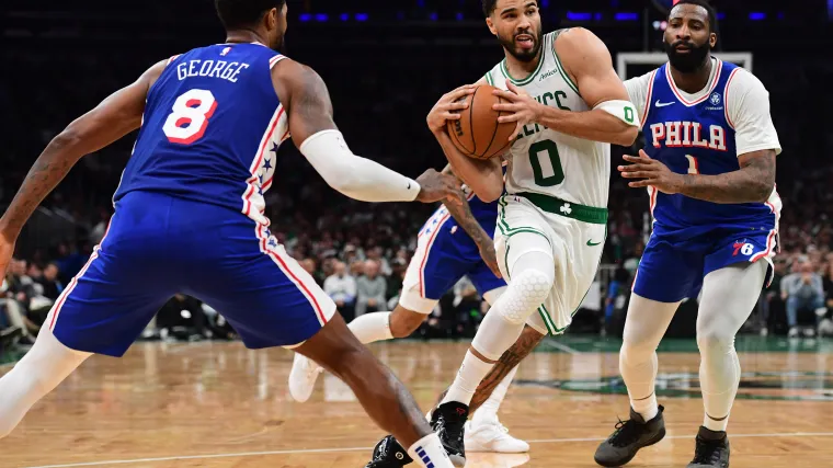 Jayson Tatum Praises 76ers After Celtics' Strong Game 1 Showing image