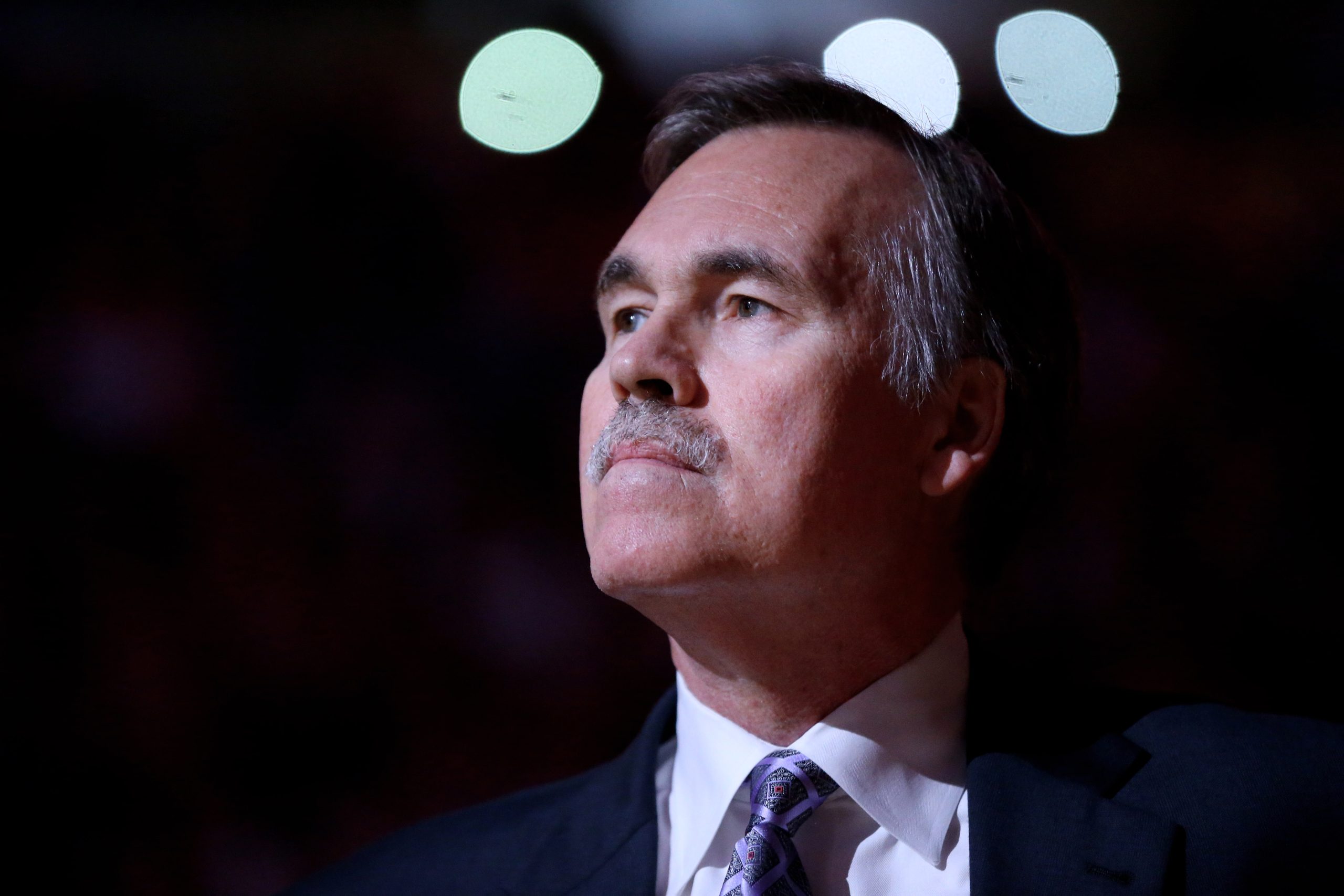 Jan. 30, 2013; Phoenix, AZ, USA: Los Angeles Lakers head coach Mike D'Antoni prior to the game against the Phoenix Suns at the US Airways Center. Mandatory Credit: Mark J. Rebilas-USA TODAY Sports