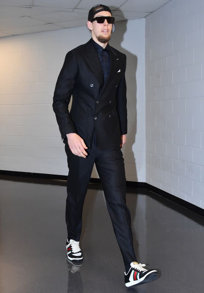 Kelly Olynyk #8 of the San Antonio Spurs on April 19, 2026.Credit: Michael Gonzales/NBAE via Getty