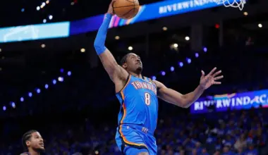 Oklahoma City Thunder guard Jalen Williams goes up for a dunk against the Phoenix Suns in the second half during Game 1 of the first round of the 2026 NBA Play-offs at Paycom Center.