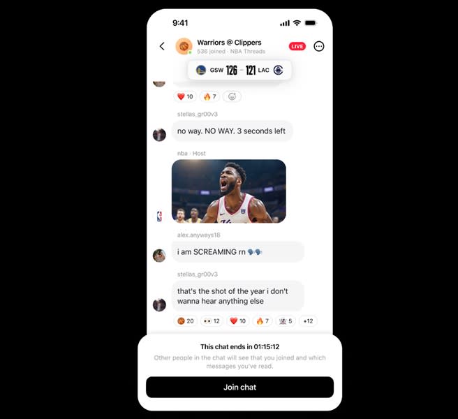 Meta's Threads rolls out Live Chats, which will begin for the NBA Playoffs and Finals, giving users a chance to interact with others in real-time, chatting about the game, sharing photos, and videos.