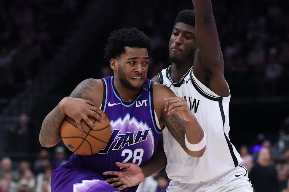 Utah Jazz forward Brice Sensabaugh (28)© Rob Gray-Imagn Images