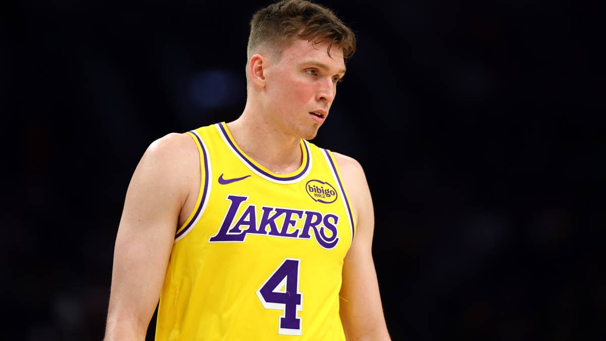 Los Angeles Lakers guard Dalton Knecht (4).Mark J&period; Rebilas-Imagn Images
