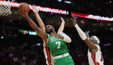 Brown scores 43, Tatum has triple-double and Celtics run away from Heat, 147-129