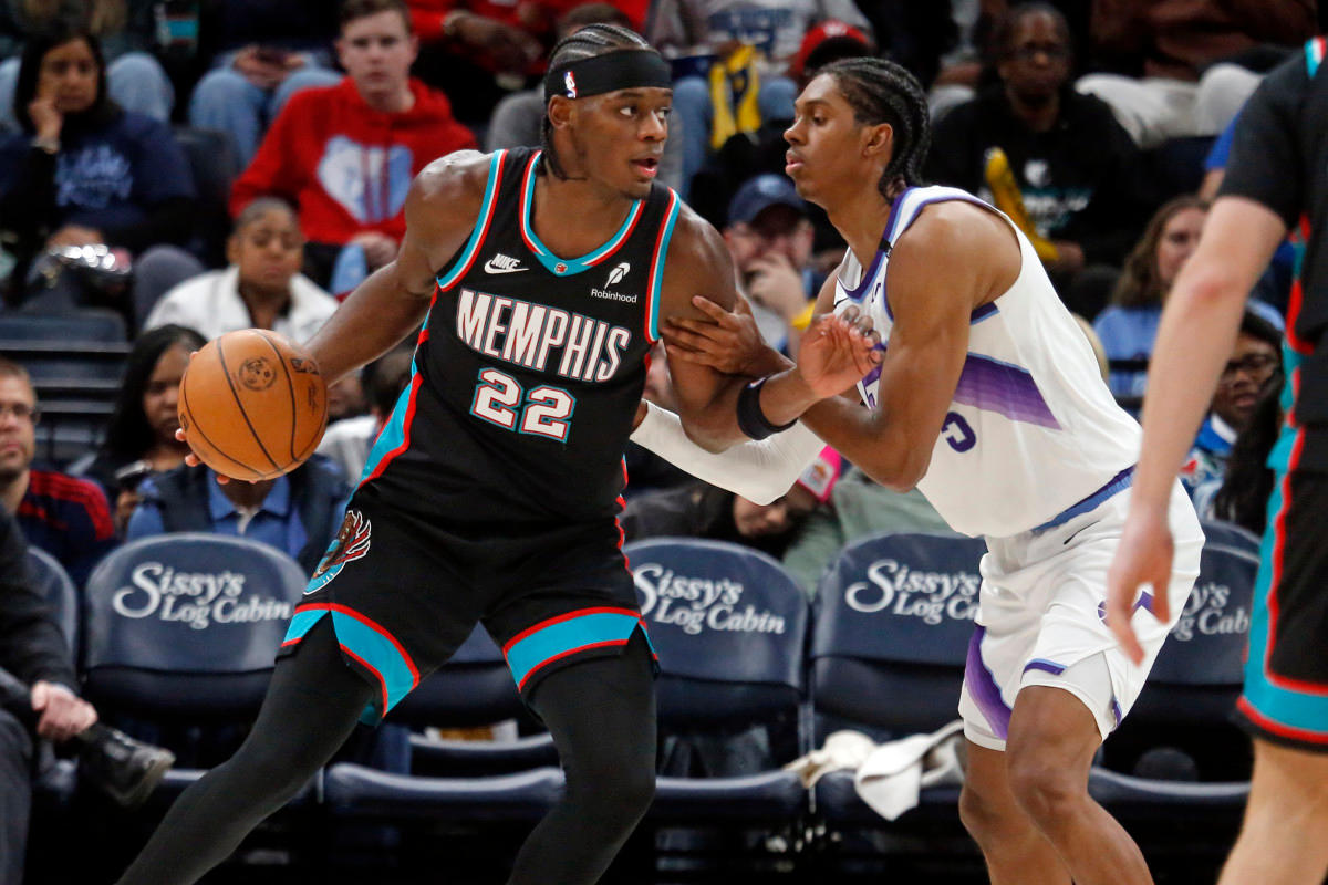 Memphis Grizzlies forward Taylor Hendricks (22)Petre Thomas-Imagn Images