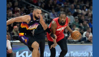 Kevin Durant's juke sends Dillon Brooks to the floor as Rockets rally past Suns for 7th straight win