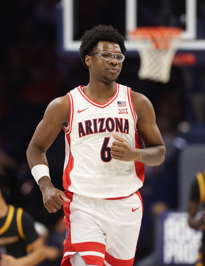 Bryce James #6 of the Arizona Wildcats during an NCAAB game.