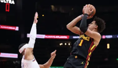 First-time NBA All-Star Jalen Johnson is averaging 22.7 points, 10.3 rebounds and 8.0 assists for the Atlanta Hawks this season.