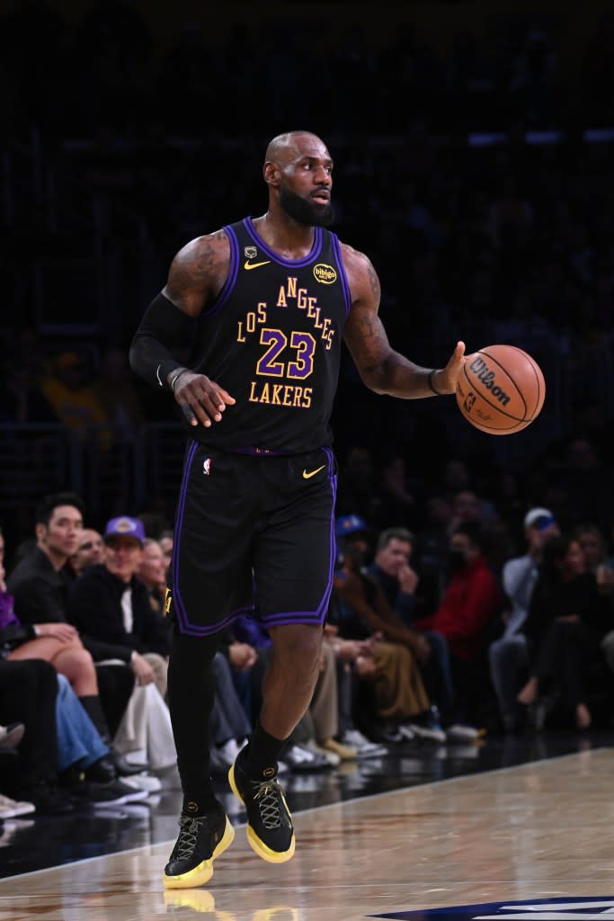 James has been the engine that drives the Lakers since injuries to Luka Doncic and Austin Reaves. NBAE via Getty Images