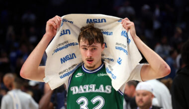 Cooper Flagg walking off court after historic 51 point game Dallas Mavericks vs Orlando Magic April 3 2026