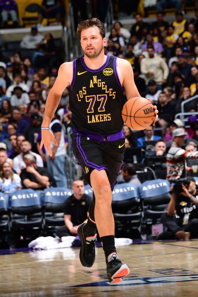 Luka Doncic didn’t just lead the Lakers through March. He put his stamp on history in the process. NBAE via Getty Images