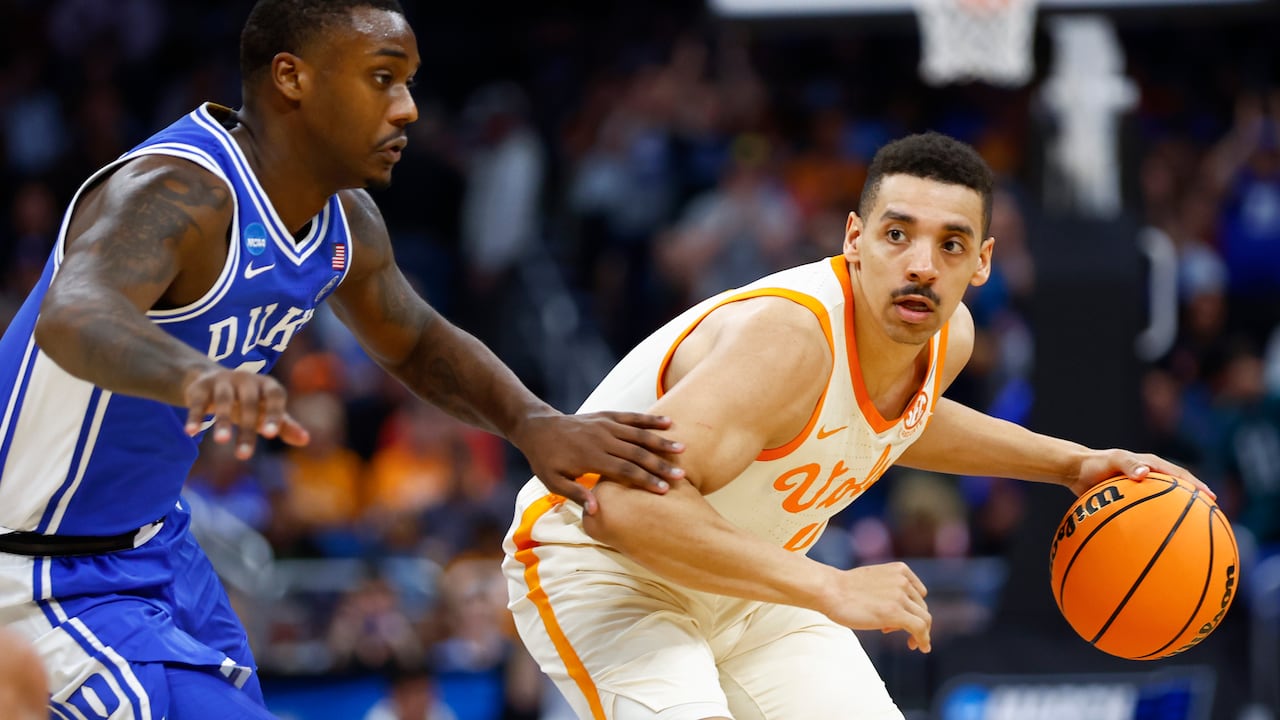 Tyreke Key #4 of the Tennessee Volunteers dribbles the ball against the Duke Blue Devils during the second half in the second round of the NCAA Men's Basketball Tournament at Amway Center on March 18, 2023 in Orlando, Florida.