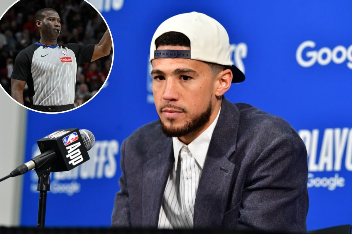 Suns’ Devin Booker calls out ref by name in furious NBA playoff rant after baffling call