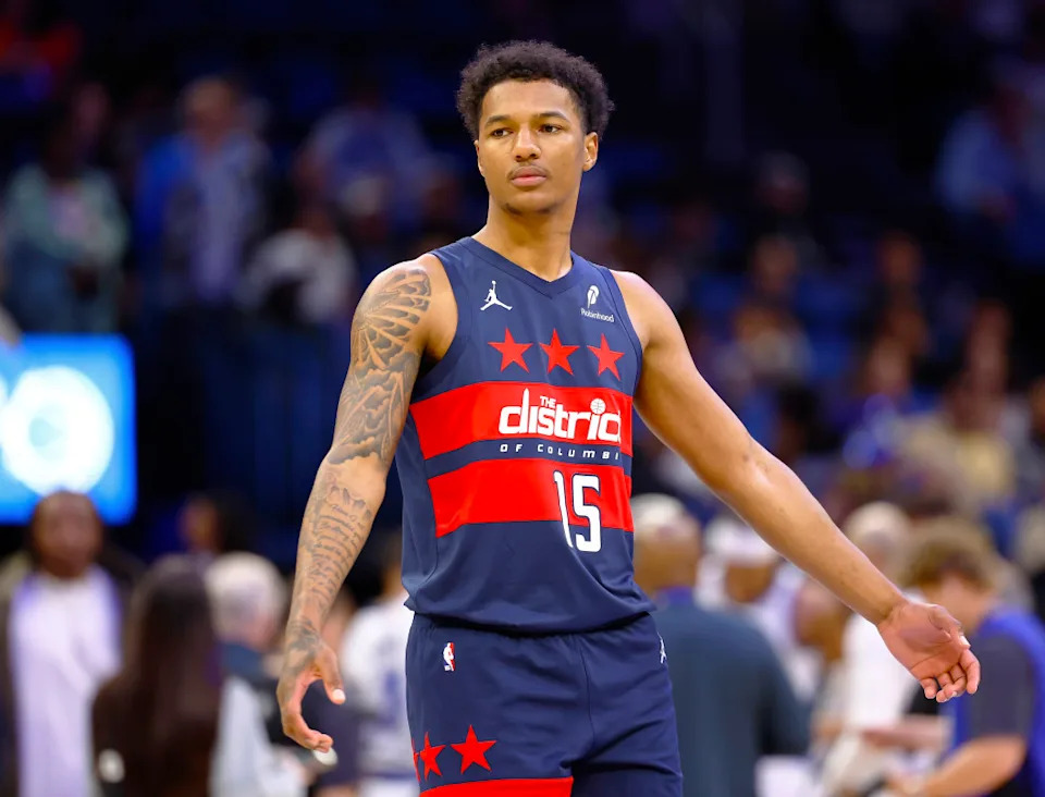 Washington Wizards forward Julian Reese (15) against the Orlando Magic.Russell Lansford-Imagn Images