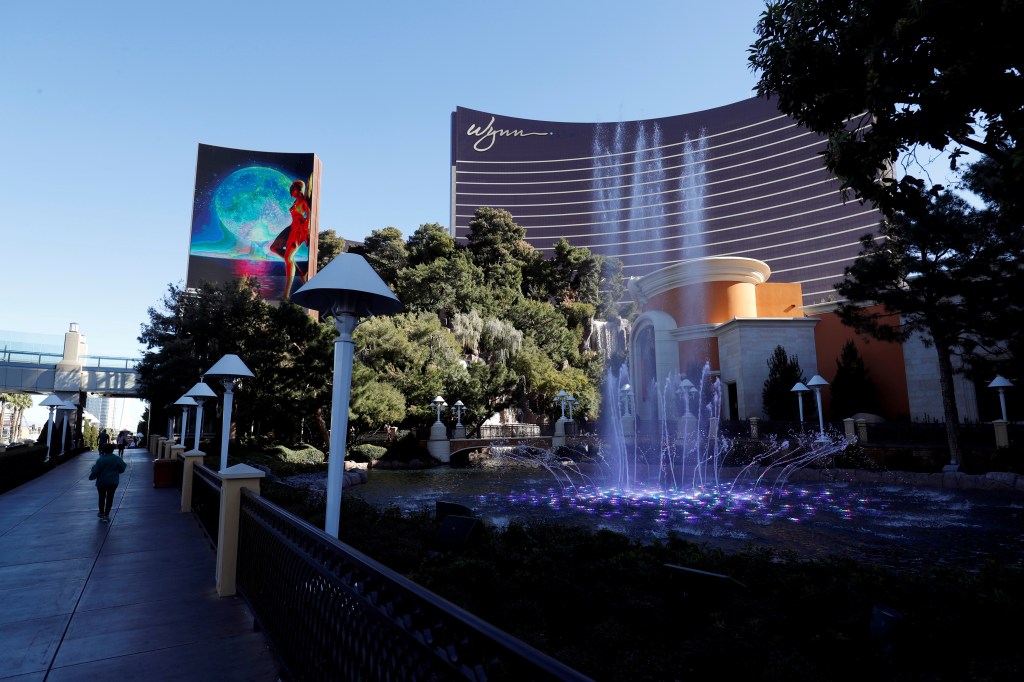 Exterior view of the Wynn hotel-casino in Las Vegas, Nevada.