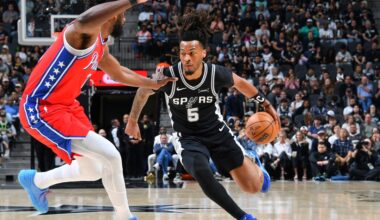 Spurs hold off 76ers for 60th win despite losing Wembanyama to rib injury
