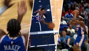 A crazy sequence for the Sixers caps a 22-4 run against the Wizards