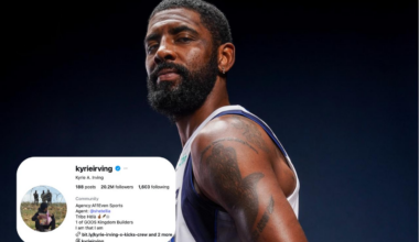 NBA star Kyrie Irving changes his profile photo to a student blocked from going to school in Palestine by a barbed wire fence, United States, April 22, 2026. (Created with Canva)