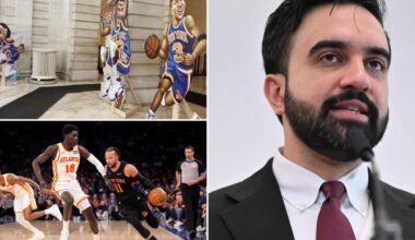 Knicks fall hours after 'Mayor Mambino' admin puts up display