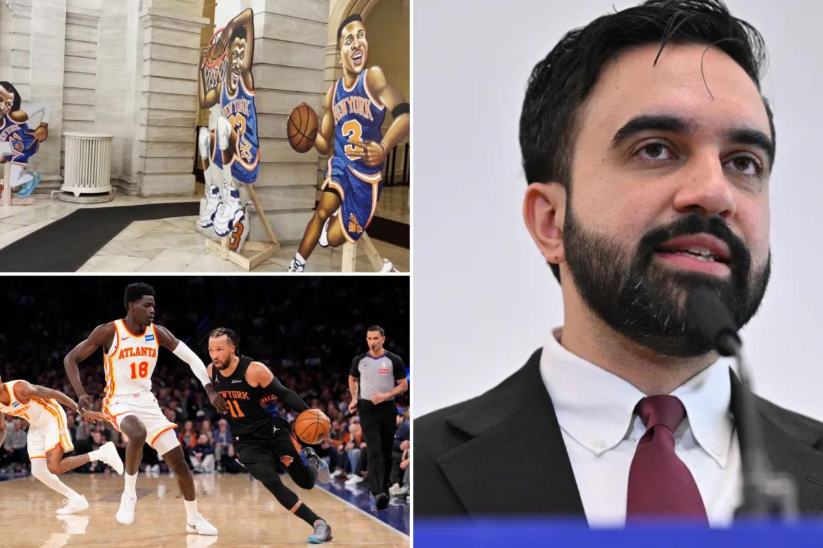 Knicks fall hours after 'Mayor Mambino' admin puts up display