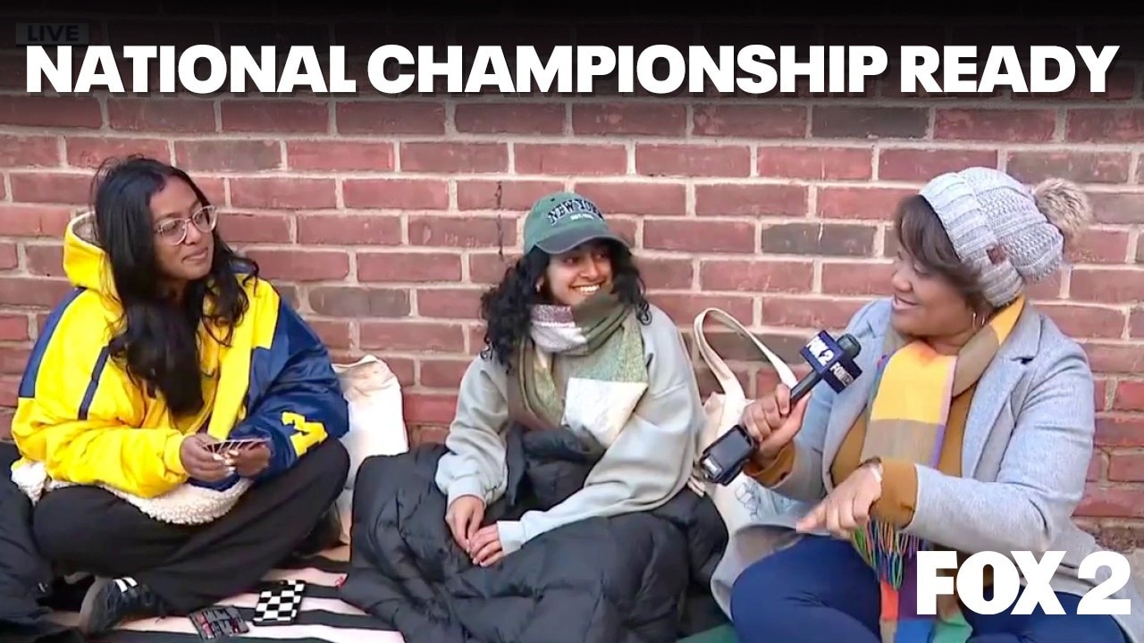Michigan basketball fans line up early for tonight's national championship
