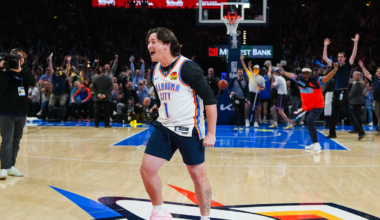 Newlywed Thunder fan wins $20,000 after hitting half-court shot