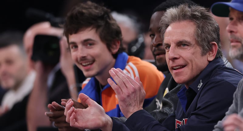 Timothee Chalamet & Ben Stiller Cheer On New York Knicks Together at Playoff Game | basketball, Ben Stiller, NBA, Timothee Chalamet | Celebrity News and Gossip | Entertainment, Photos and Videos