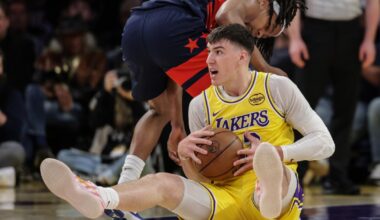 'Mr. 82.' How Jake LaRavia became the injury-plagued Lakers' iron man