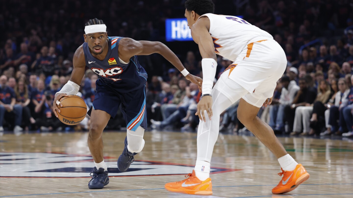 Gilgeous-Alexander scores 37 as the Thunder beat the Suns to go up 2-0 in their 1st-round series