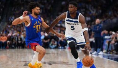 Edwards and Randle rally Timberwolves past Nuggets 119-114 to even series at 1 apiece