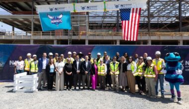 Hornets celebrate major milestone in performance center construction