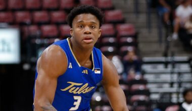 Jaye Nash #3 of Tulsa Golden Hurricane in action during the game between UFC Knights and Tulsa Golden Hurricane at the AutoNation Orange Bowl Basketball Classic at the Amerant Bank Arena on December 14, 2024 in Sunrise, Florida. (Photo by Chris Arjoon/Getty Images)