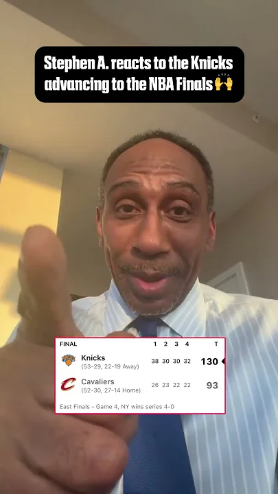 Stephen A. Smith is HYPED after the Knicks advance to the NBA Finals 👏 (via stephenasmith/X) - YouTube