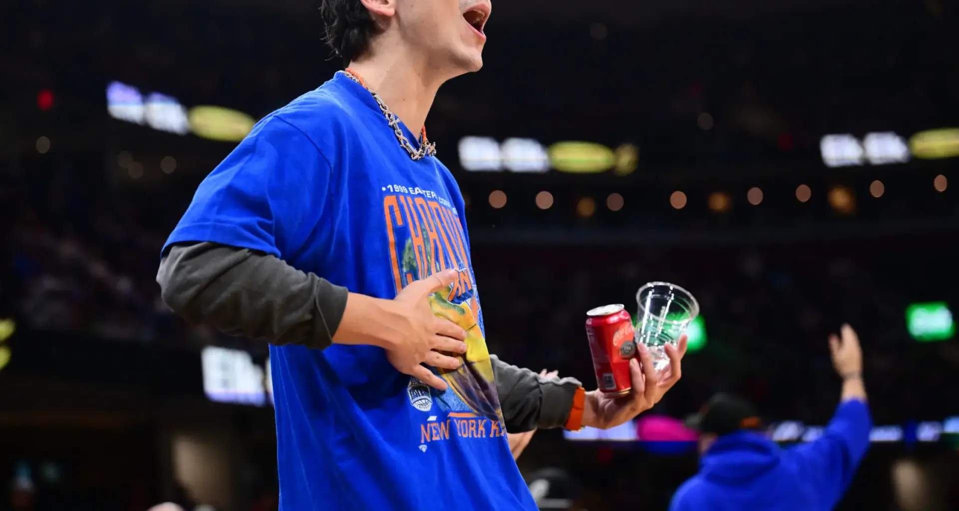 Timothee Chalamet Celebrates Knicks Win In An Alex Moss Diamond Chain