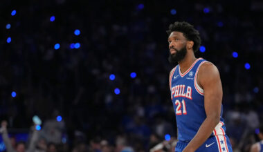 76ers' Joel Embiid 'questionable' for Game 3 vs. Knicks due to ankle sprain, hip soreness
