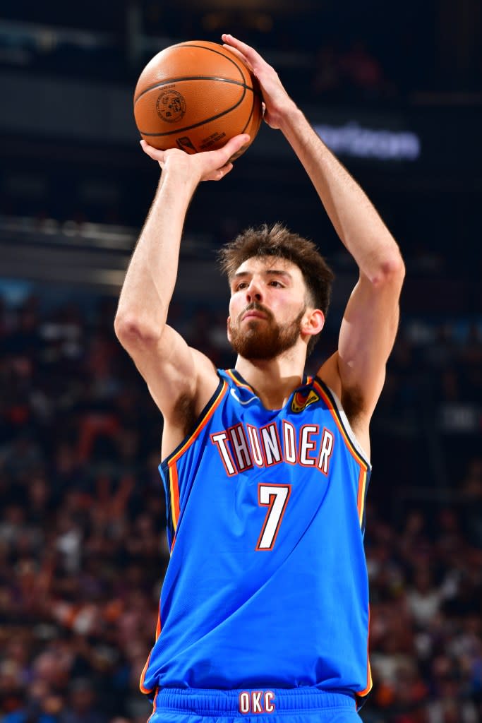 The Thunder’s Chet Holmgren is an elite rim protector and floor spacer. NBAE via Getty Images