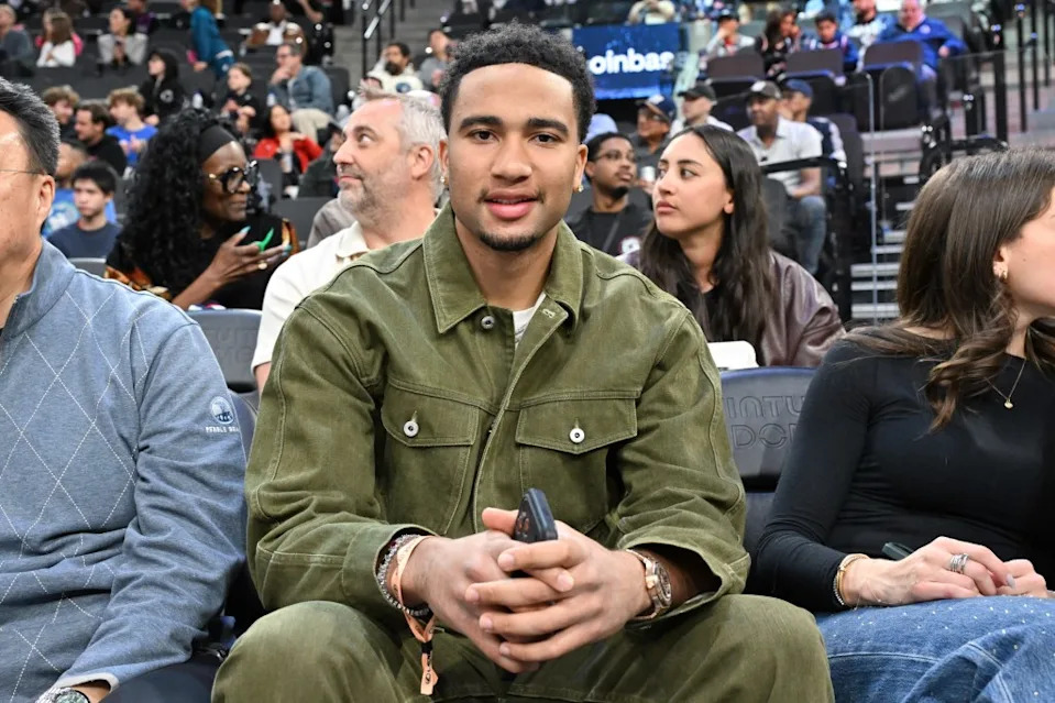 CJ Stroud attends a basketball game between the Los Angeles Clippers and the Minnesota Timberwolves at Intuit Dome on February 26, 2026 in Inglewood, California. Getty Images