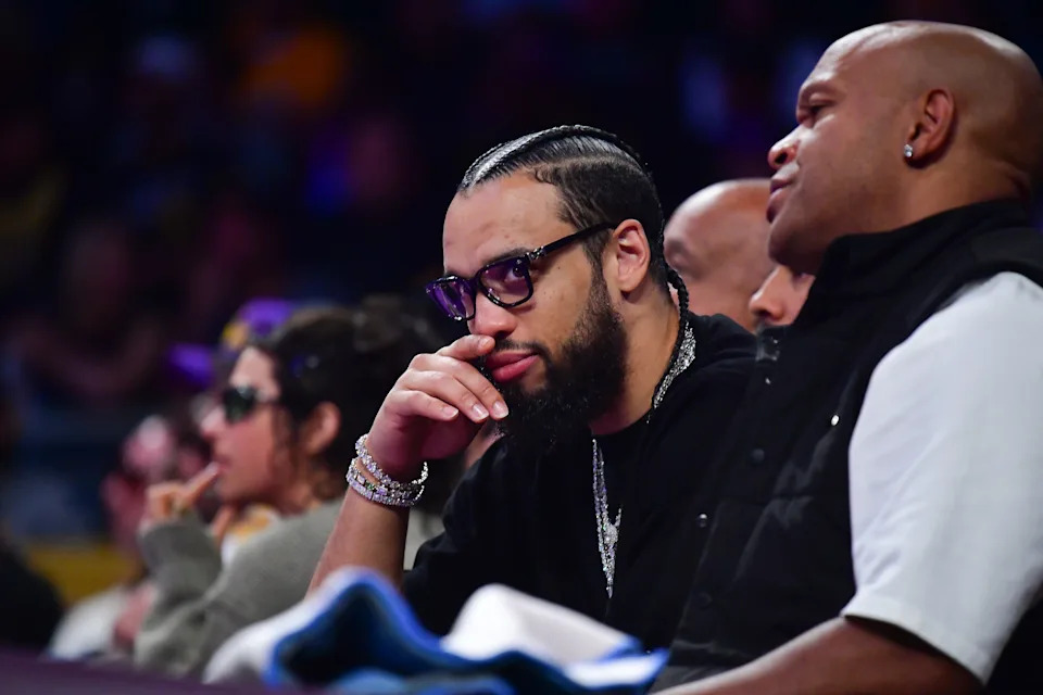 May 11, 2026; Los Angeles, California, USA; Phoenix Suns player Dillon Brooks attends game four of the second round of the 2026 NBA Playoffs at Crypto.com Arena. Mandatory Credit: Gary A. Vasquez-Imagn Images