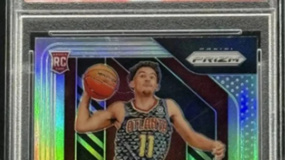 A PSA 10 Panini Prizm Trae Young Silver Prizm Rookie card (#78)