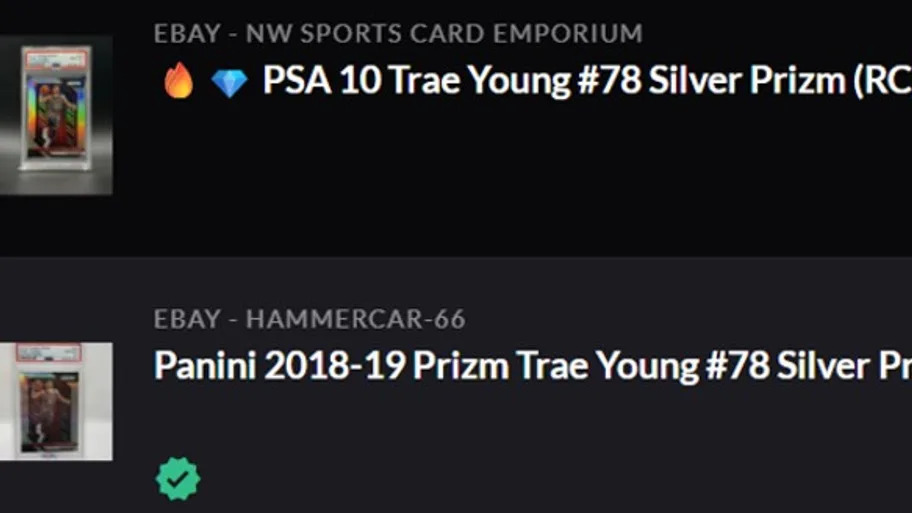 Recent PSA 10 Panini Prizm Trae Young Silver Prizm rookie card sales 