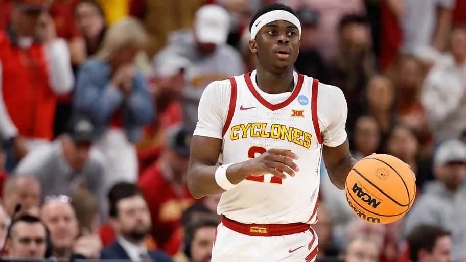 Iowa State Cyclones guard Killyan Toure (27) moves the ball in the first half against the Tennessee Volunteers.