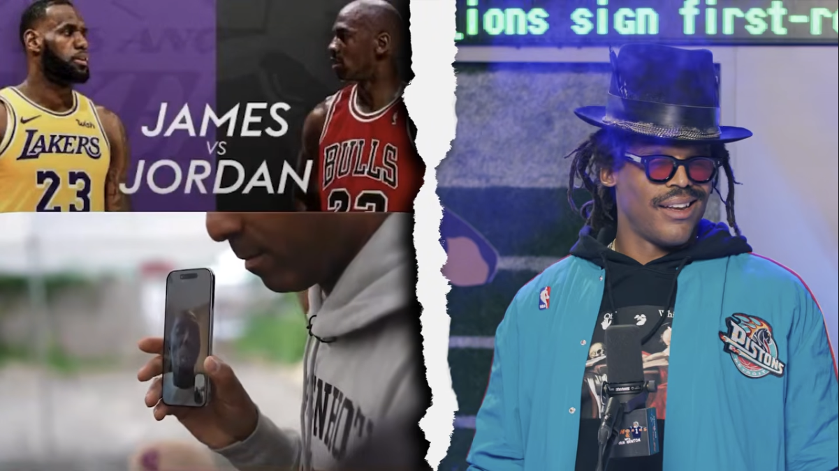 Cam Newton laughs off bizarre Rich Paul claim about LeBron James' childhood
