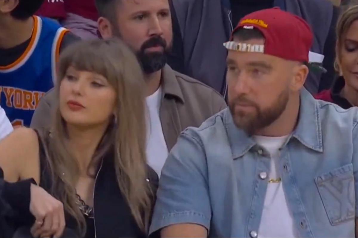 Travis Kelce, Taylor Swift take in Knicks-Cavaliers Game 3 courtside