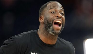 Draymond Green with his mouth open