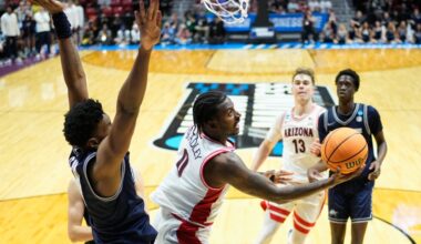 Bradley leads No. 1-seeded Arizona past Utah State 78-66, into Sweet 16