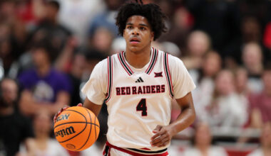 Texas Tech Red Raiders guard Christian Anderson (4) dribbles against the Cincinnati Bearcats in the in the second half at United Supermarkets Arena.