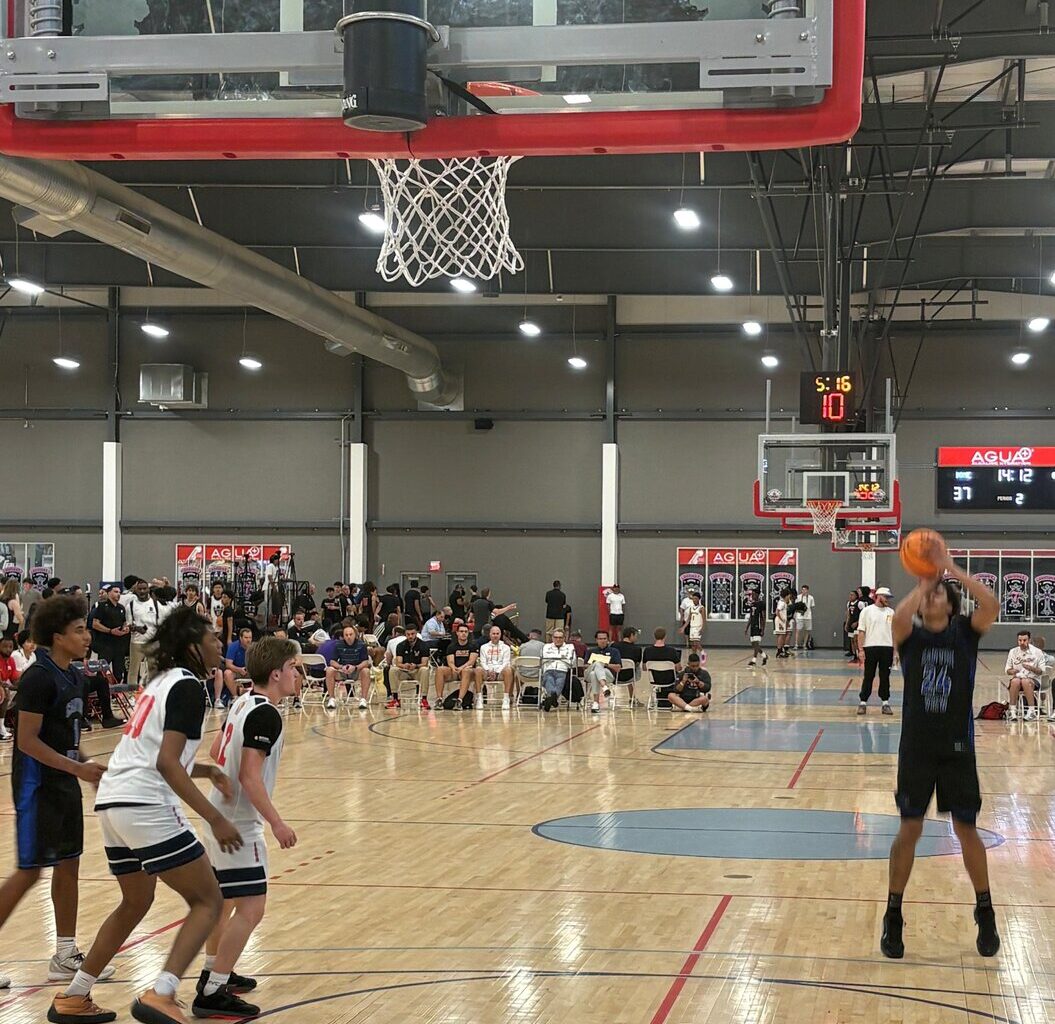 Canyon View senior forward P.J. Nowlin begins his jumper from three-point range June 13 against Redondo Union (Calif.) during a Section 7 bracket semifinal in Mesa.